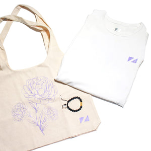 Bundle 2:  The Luxe Carnation Tee, Carnation Tote & Element Bracelet