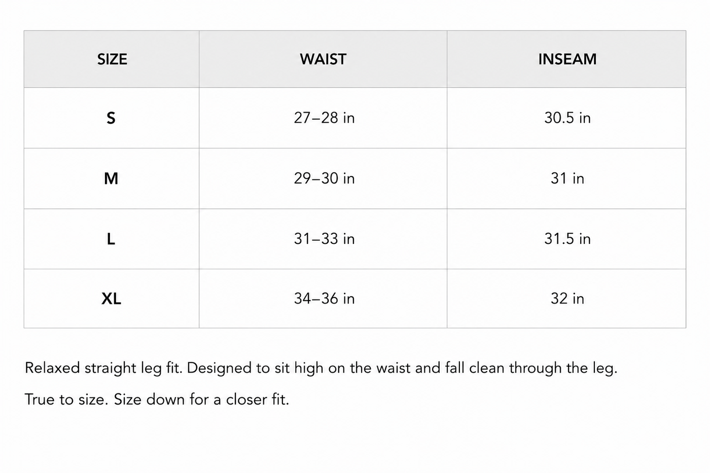 Size Guide
