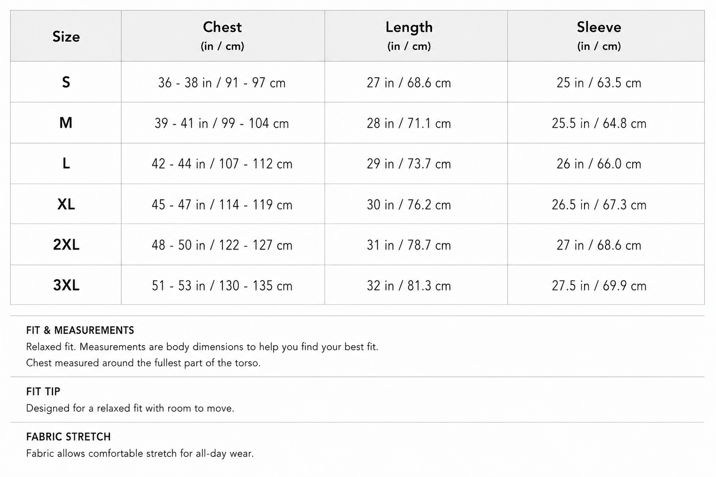 Size Guide