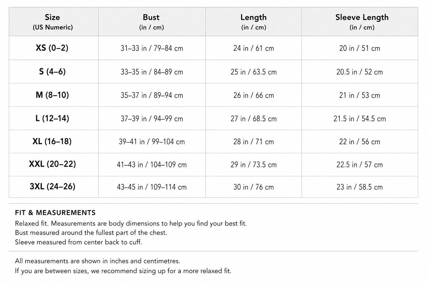 Size Guide