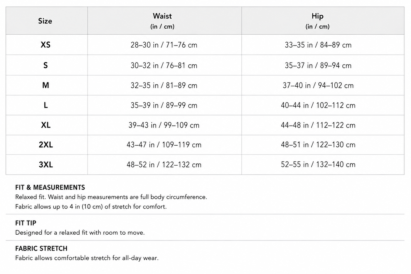 Size Guide