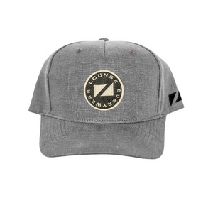 Grey LE Linen Badge A-Frame Hat